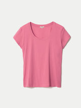 Supima Cotton Scoop Neck T-shirt | Bright Pink