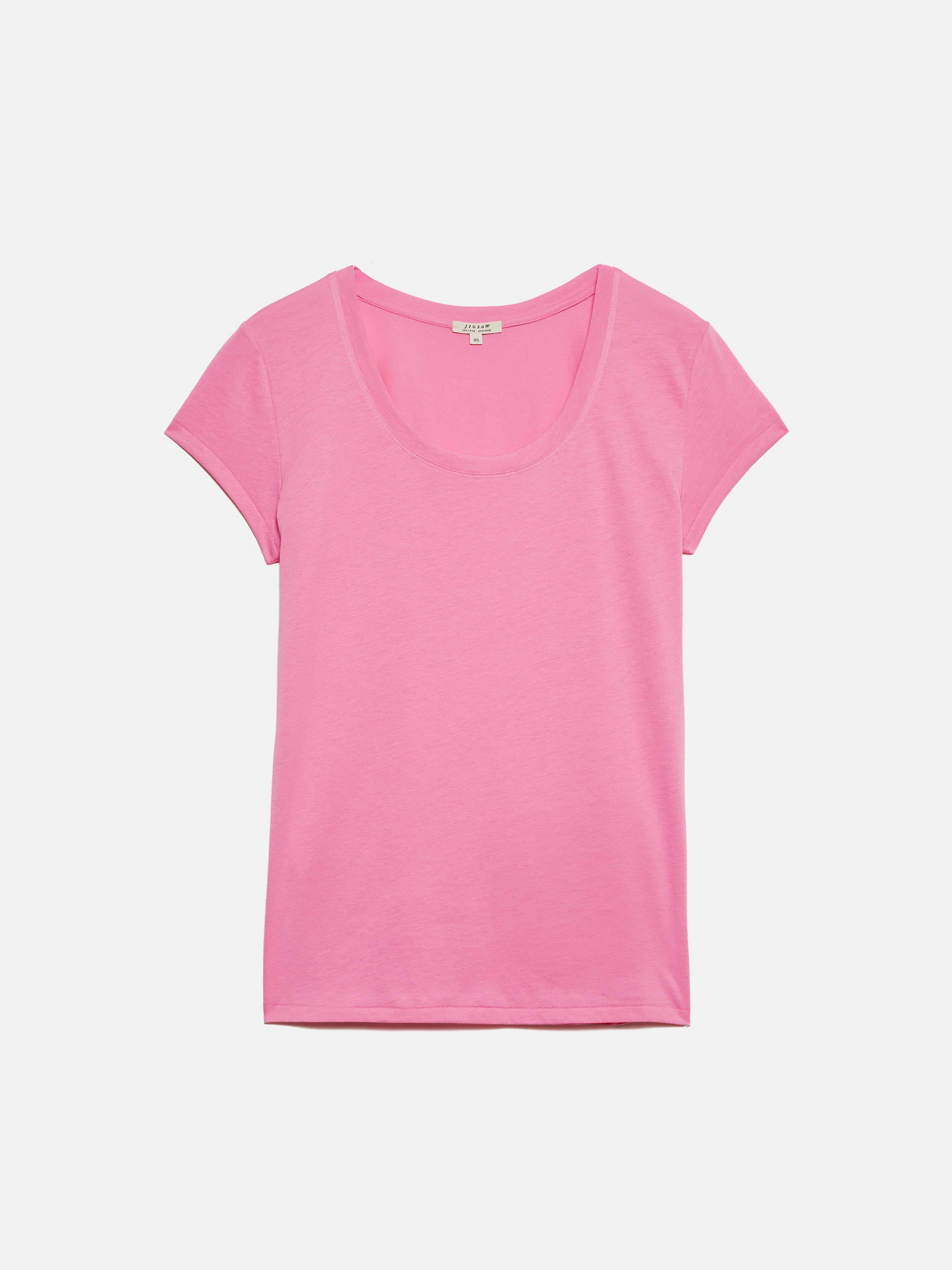 Supima Cotton Scoop Neck Tee | Pop Pink – Jigsaw