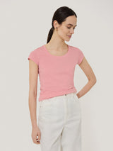 Supima Cotton Scoop Neck Tee | Rose Pink