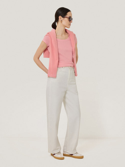 Supima Cotton Scoop Neck Tee | Rose Pink