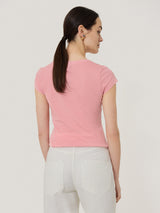 Supima Cotton Scoop Neck Tee | Rose Pink