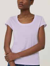 Supima Cotton Scoop Neck Tee | Lilac Ice
