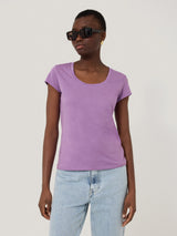 Supima Cotton Scoop Neck Tee | Tiger Orchid
