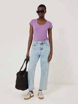 Supima Cotton Scoop Neck Tee | Tiger Orchid