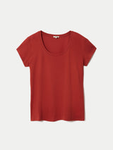Supima Cotton Scoop Neck T-shirt | Red