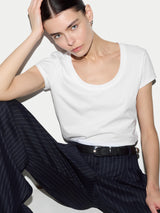 Supima Cotton Scoop Neck T-shirt | White