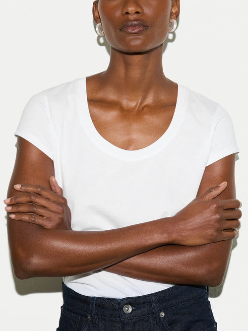 Supima Cotton Scoop Neck T-shirt | White
