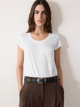 Supima Cotton Scoop Neck Tee | White