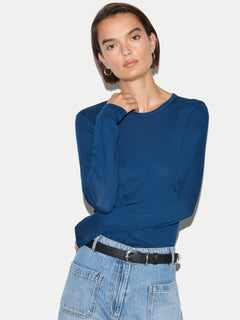 Supima Cotton Long Sleeve T-shirt | Midnight
