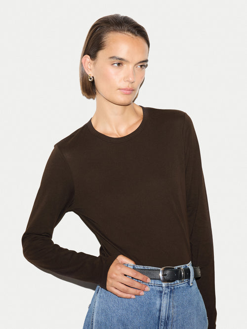 Supima Cotton Long Sleeve T-shirt | Brown