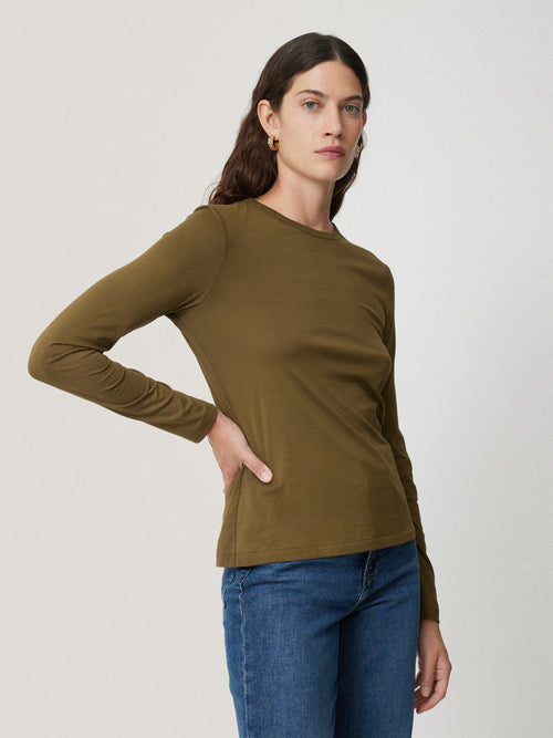 Supima Cotton Long Sleeve Tee | Olive