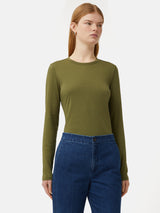 Supima Cotton Long Sleeve Tee | Khaki