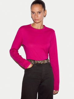 Supima Cotton Long Sleeve T-shirt | Hot Pink