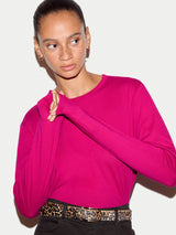 Supima Cotton Long Sleeve T-shirt | Hot Pink