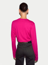 Supima Cotton Long Sleeve T-shirt | Hot Pink