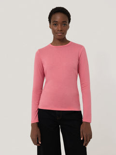 Supima Cotton Long Sleeve T-shirt | Pink Quartz