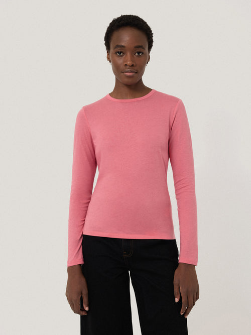 Supima Cotton Long Sleeve Tee | Pink Quartz