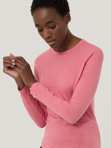 Supima Cotton Long Sleeve Tee | Pink Quartz