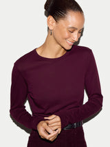 Supima Cotton Long Sleeve T-shirt | Burgundy