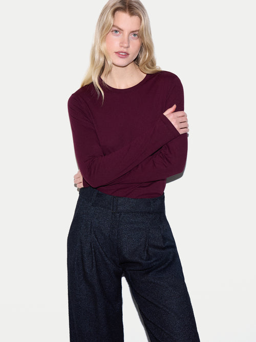 Supima Cotton Long Sleeve T-shirt | Burgundy