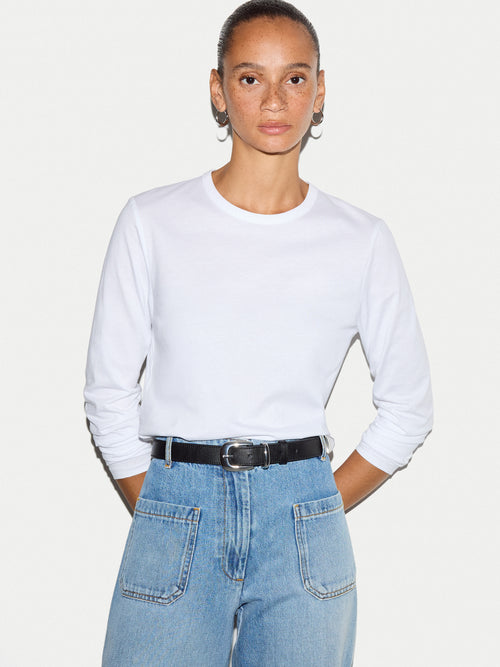 Supima Cotton Long Sleeve T-shirt | White