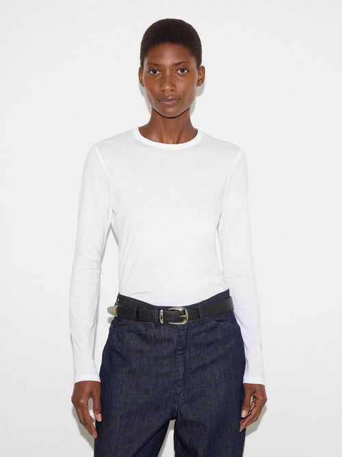 Supima Cotton Long Sleeve T-shirt | White