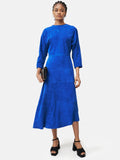 Suede Asymmetric Dress | Blue