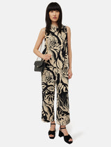 Strokes Floral Cowl Neck Top | Monochrome