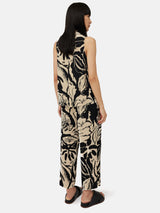 Strokes Floral Cowl Neck Top | Monochrome