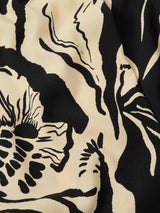 Strokes Floral Cowl Neck Top | Monochrome