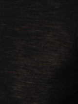 Wool Jersey Polo Neck Top | Black