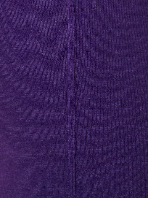 Wool Jersey Polo Neck Top | Purple
