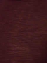 Wool Jersey Polo Neck Top | Burgundy