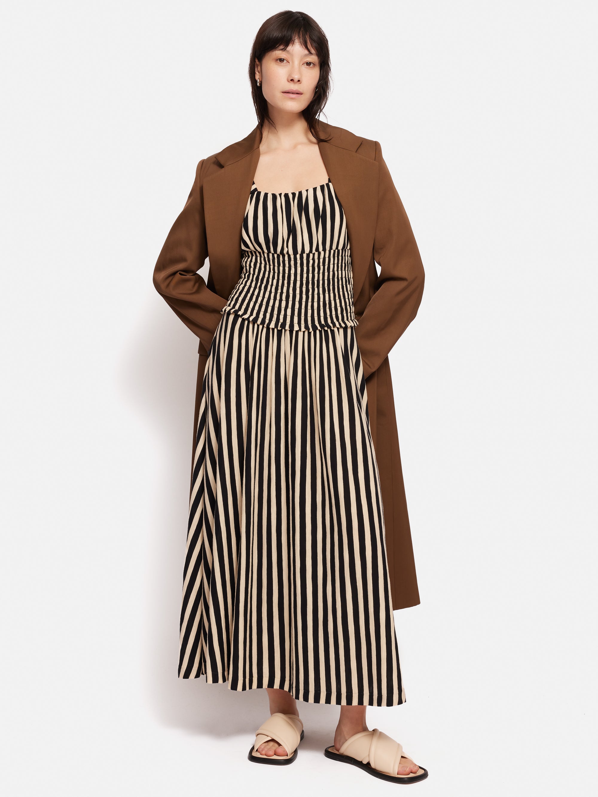 Jessi Dress Black & White Stripe Ribbed