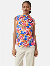 Abstract Meadow Pleat Top | Multi