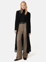 Merino Fringed Gilet | Black