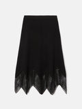 Lace Trim Knitted Skirt | Black