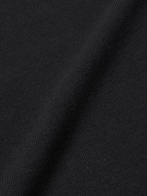 Silk Cotton Polo Jumper | Black