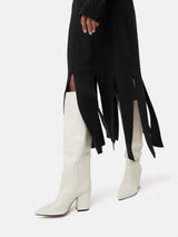 Knitted Split Hem Skirt | Black