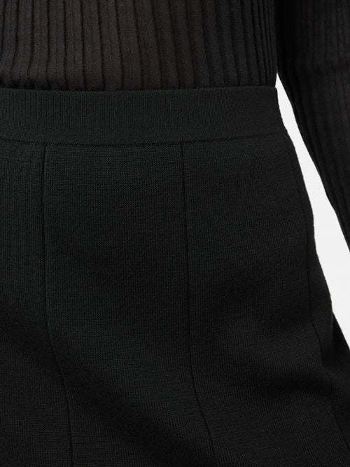 Knitted Split Hem Skirt | Black