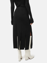 Knitted Split Hem Skirt | Black