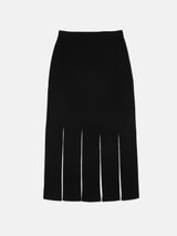 Knitted Split Hem Skirt | Black