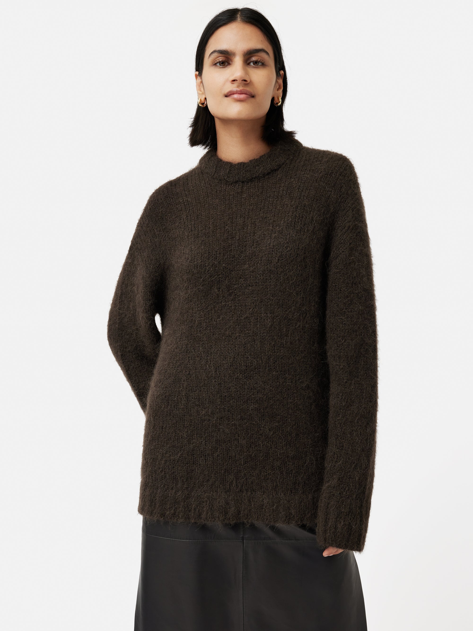 jigsaw Alpaca Blend Oversized Jumper Brown 2025 Clothing