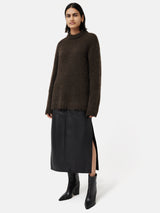 Alpaca Blend Oversized Jumper | Brown
