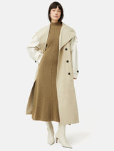 Merino Blend Batwing Dress | Khaki