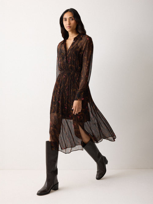 Wild Feather Shirt Dress | Brown Jigsaw Wild Feather Shirt Dress | Brown Jigsaw