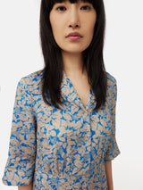 Shadow Leaf Linen Shirt Dress | Khaki