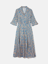 Shadow Leaf Linen Shirt Dress | Khaki