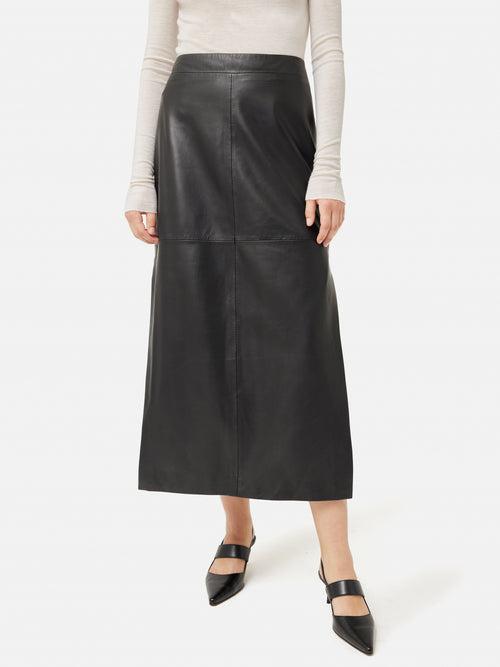 Leather Maxi Skirt | Black