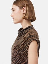 Sparkle Jersey Cowl Top | Gold